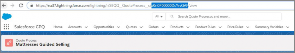 Salesfroce CPQ Quote Process ID